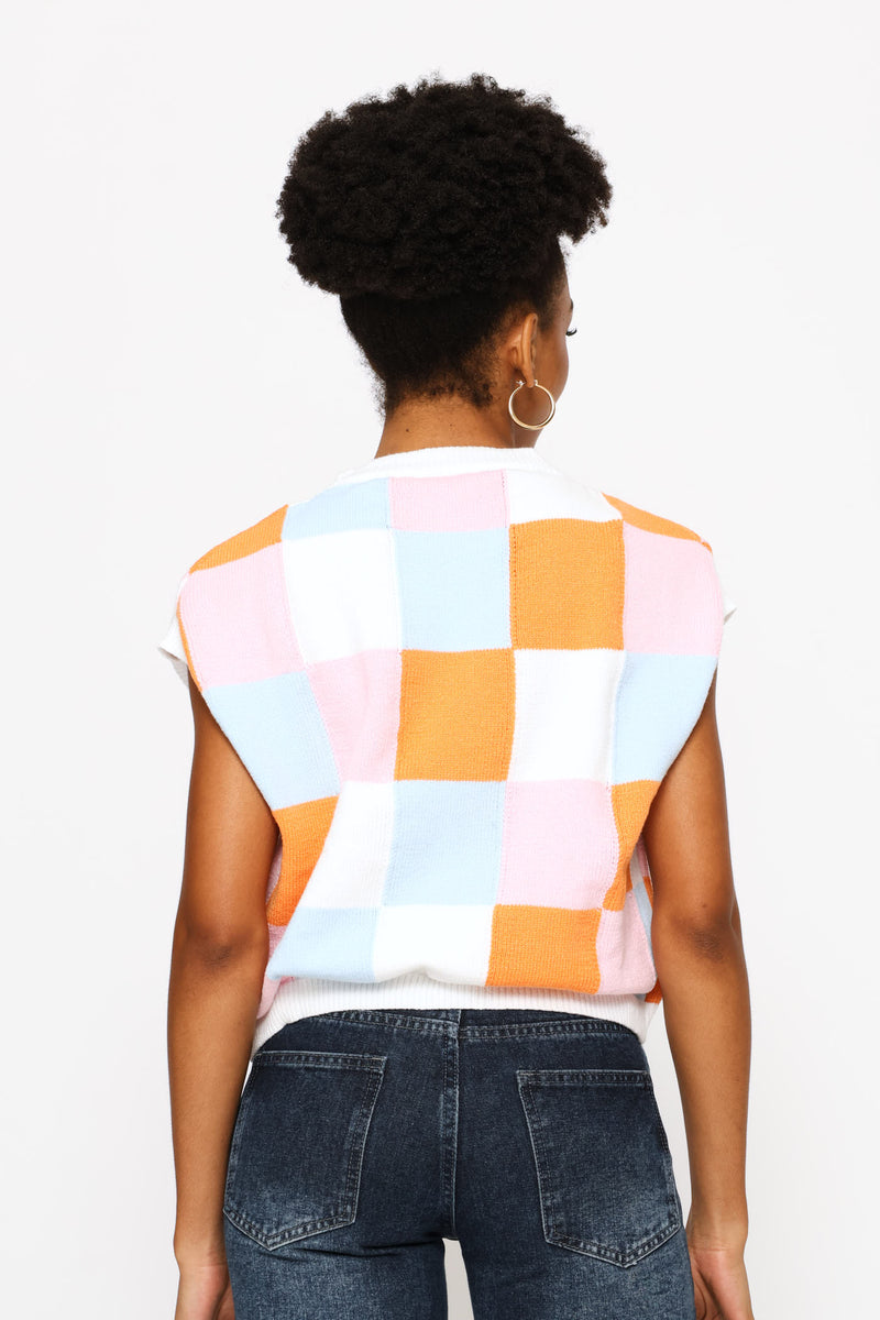 Short Sleeve Round Neck Pullover - Multi