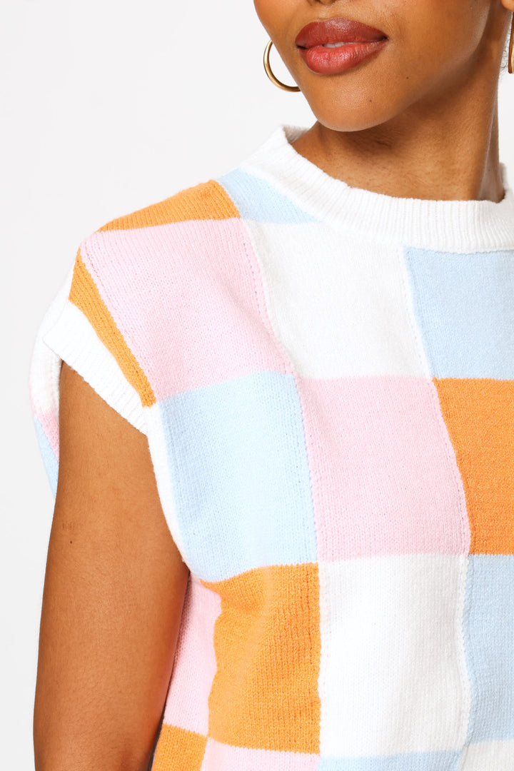 Short Sleeve Round Neck Pullover - Multi