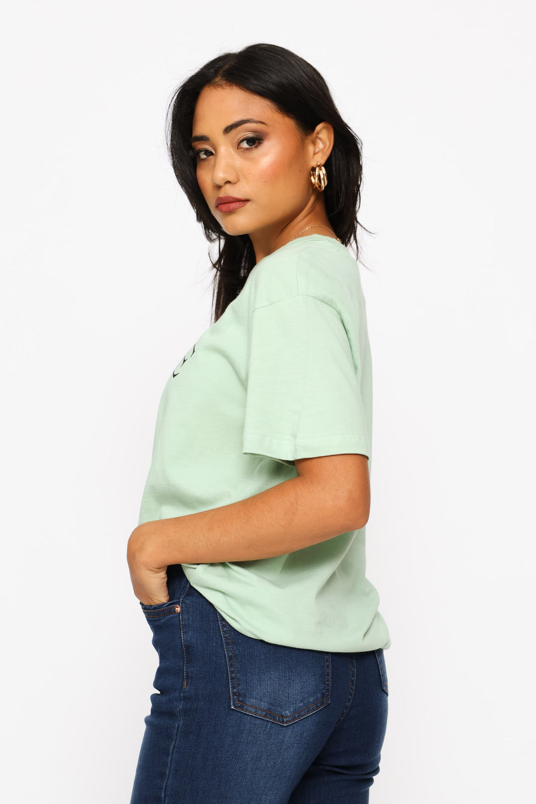 Coffee & Croissant Tee - Seafoam