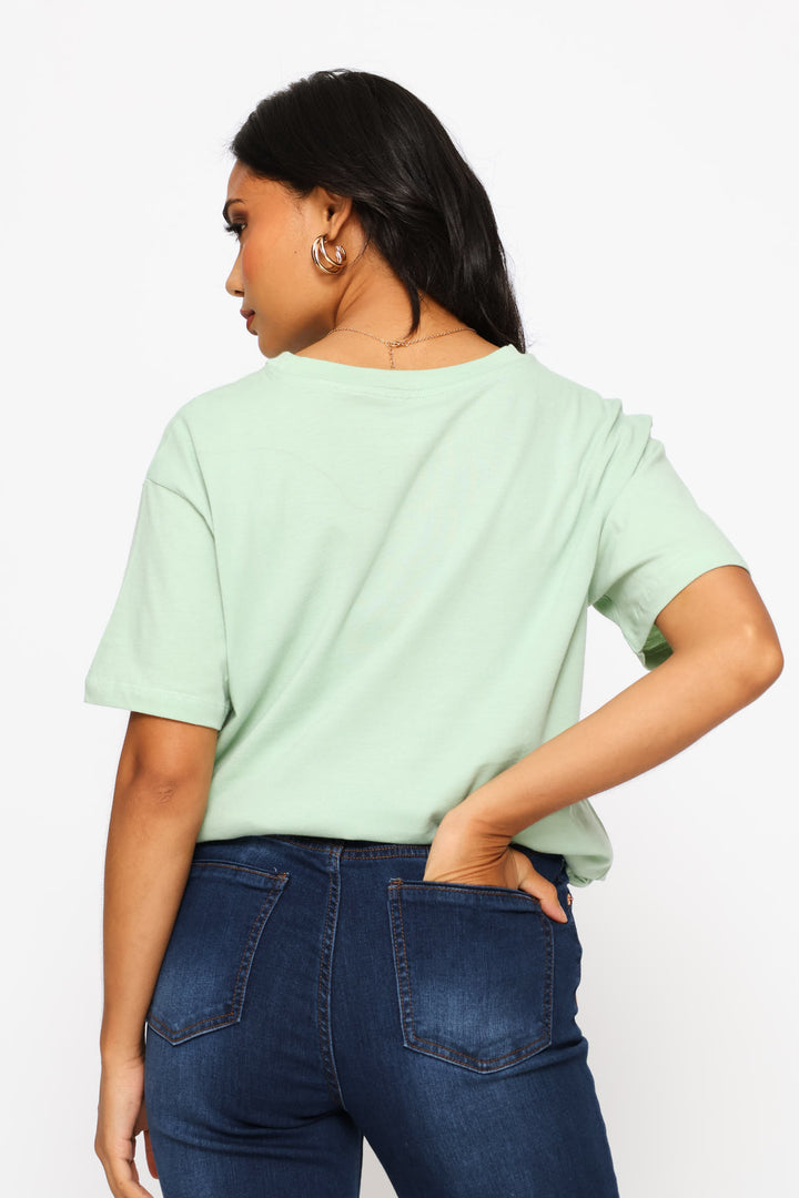 Coffee & Croissant Tee - Seafoam