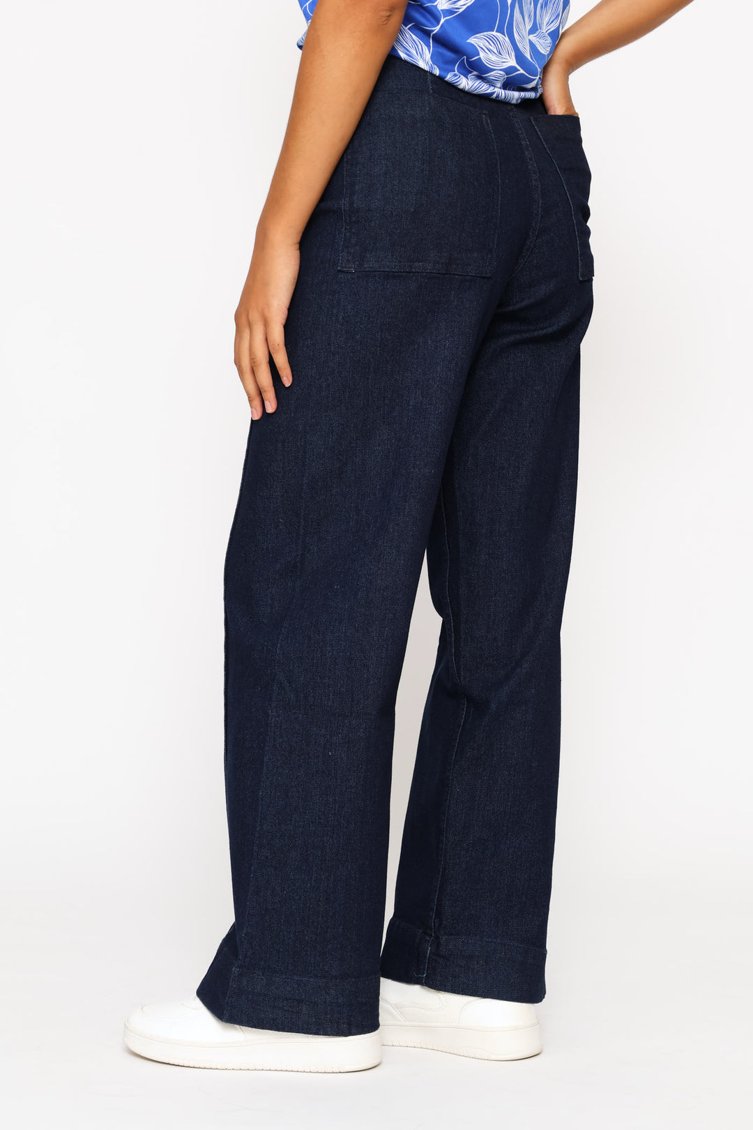No Pocket Tailored Hirise Wide Leg Denim - Raw Wash