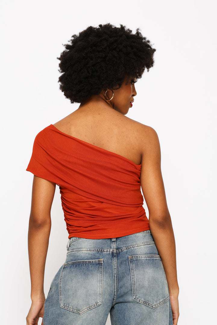 Jewel OffShoulder Top - Rust