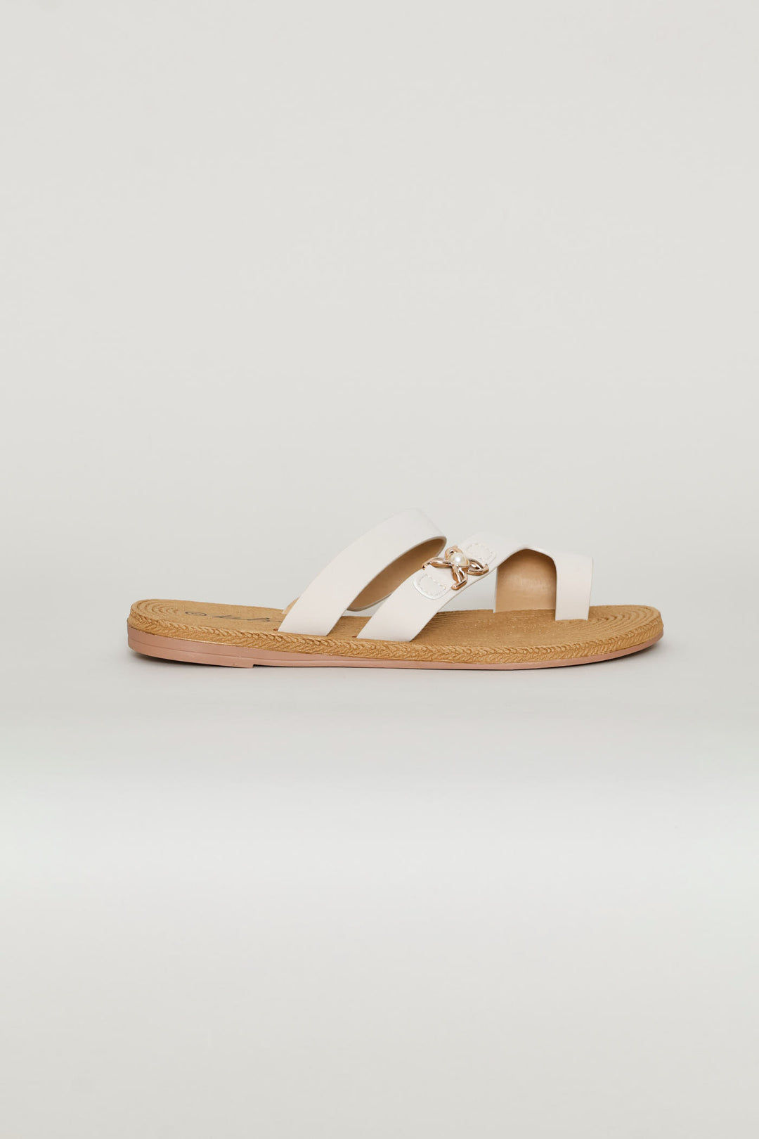 Medium Strap Toe Post Mule Sandal - Natural