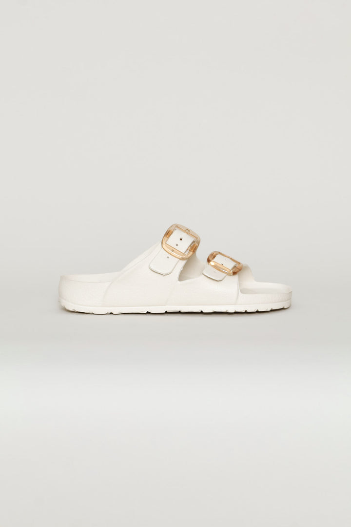 Double Buckle Eva Sandal - Off White