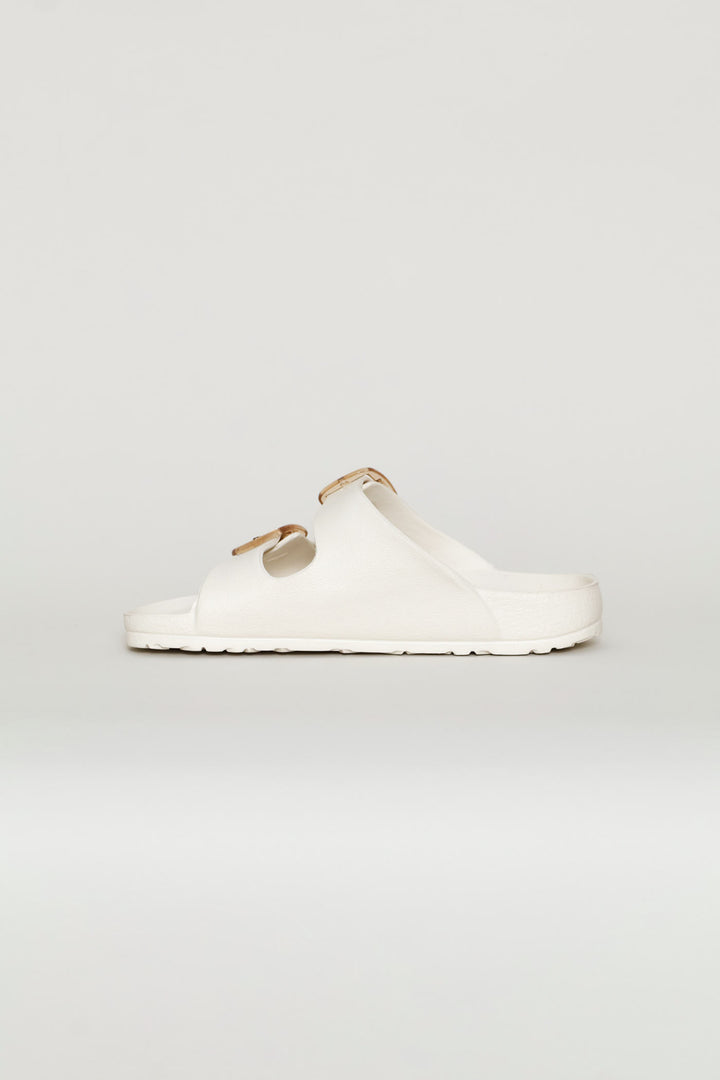 Double Buckle Eva Sandal - Off White