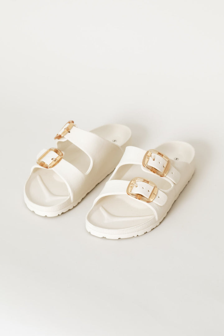 Double Buckle Eva Sandal - Off White