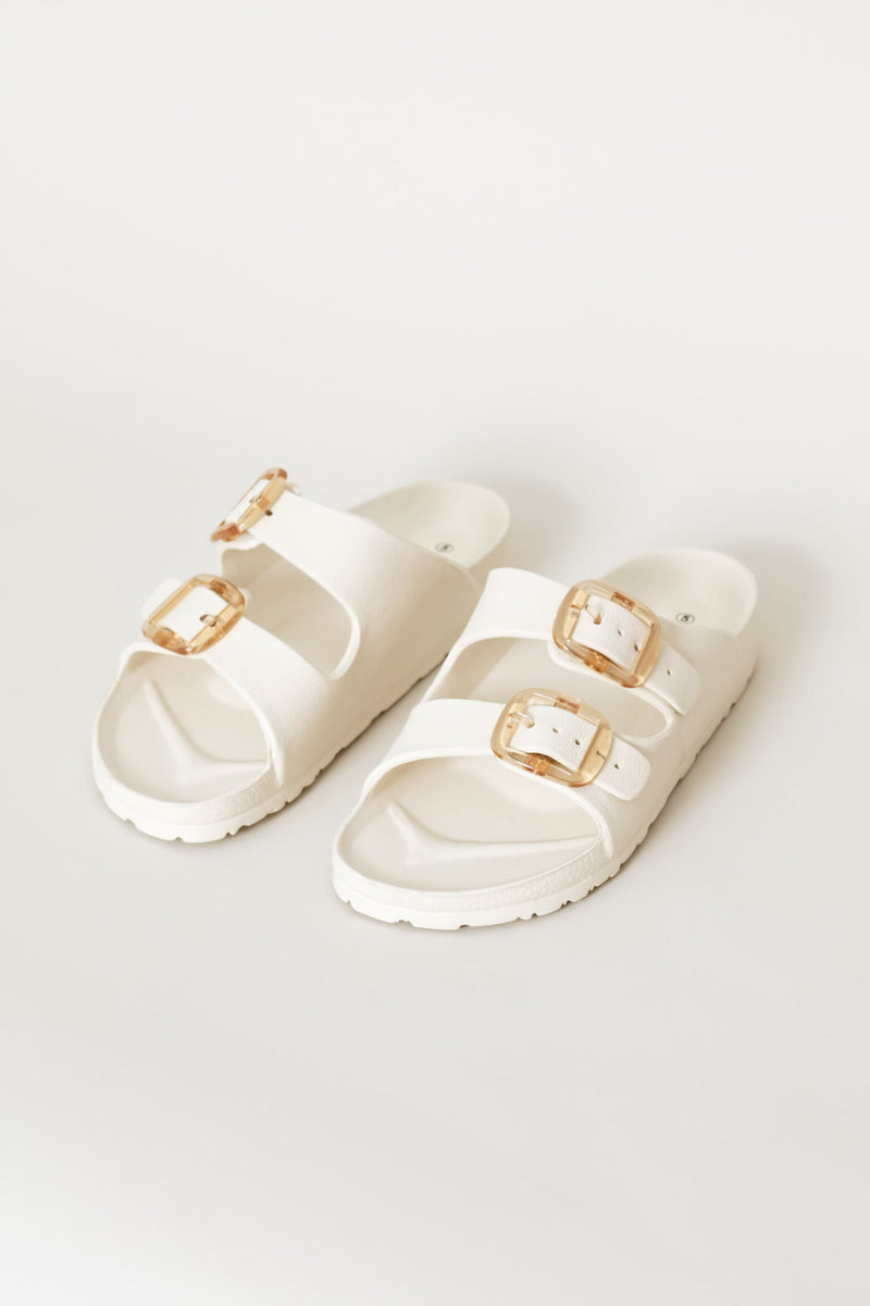 Double Buckle Eva Sandal - Off White