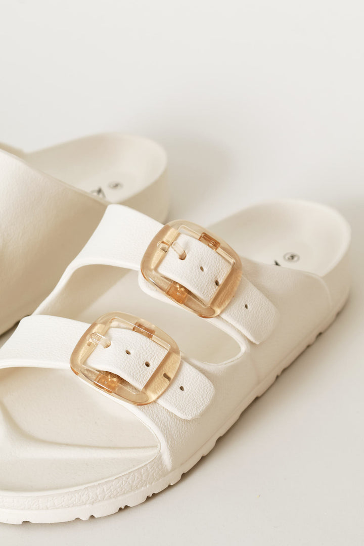 Double Buckle Eva Sandal - Off White