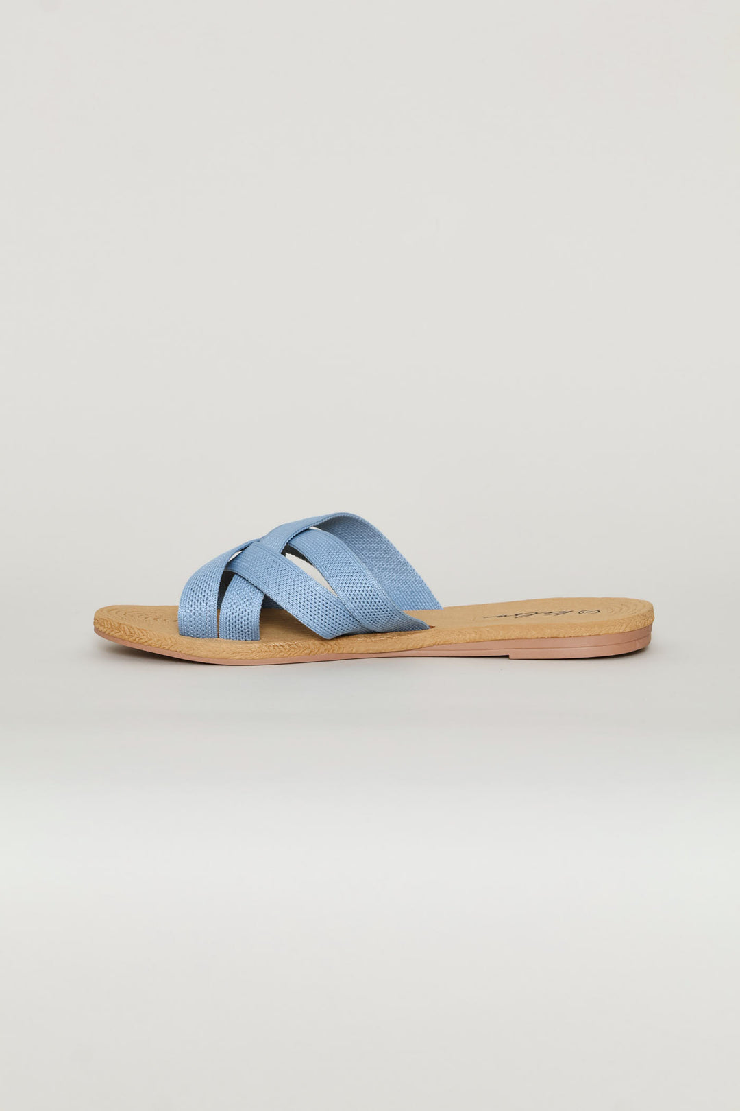 Mutli Knit Strap Mule Sandal - Blue