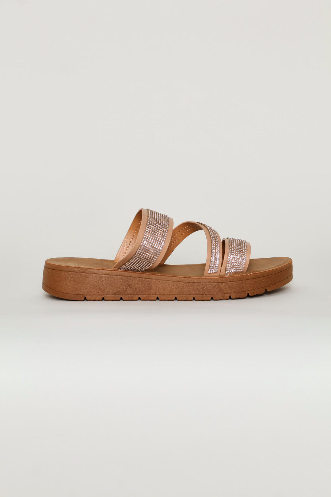 Z Strap Diamante Sandal - Natural
