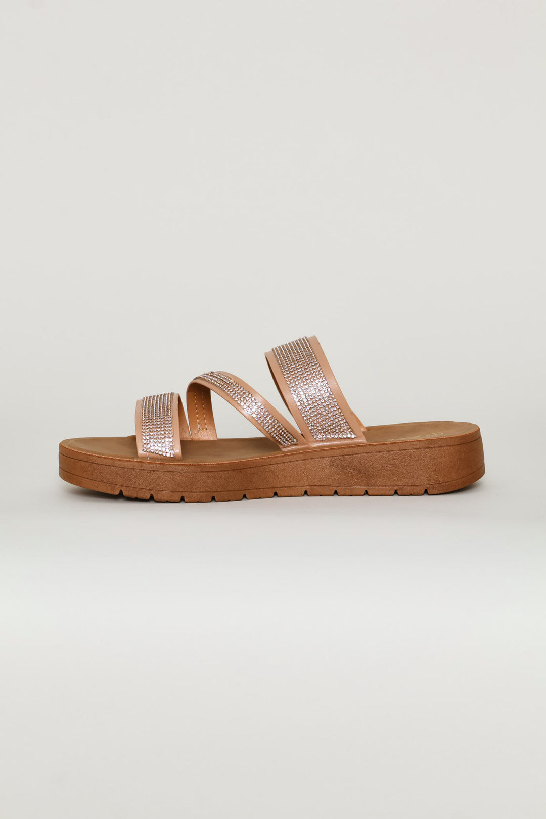 Z Strap Diamante Sandal - Natural