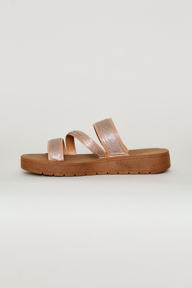 Z Strap Diamante Sandal - Natural