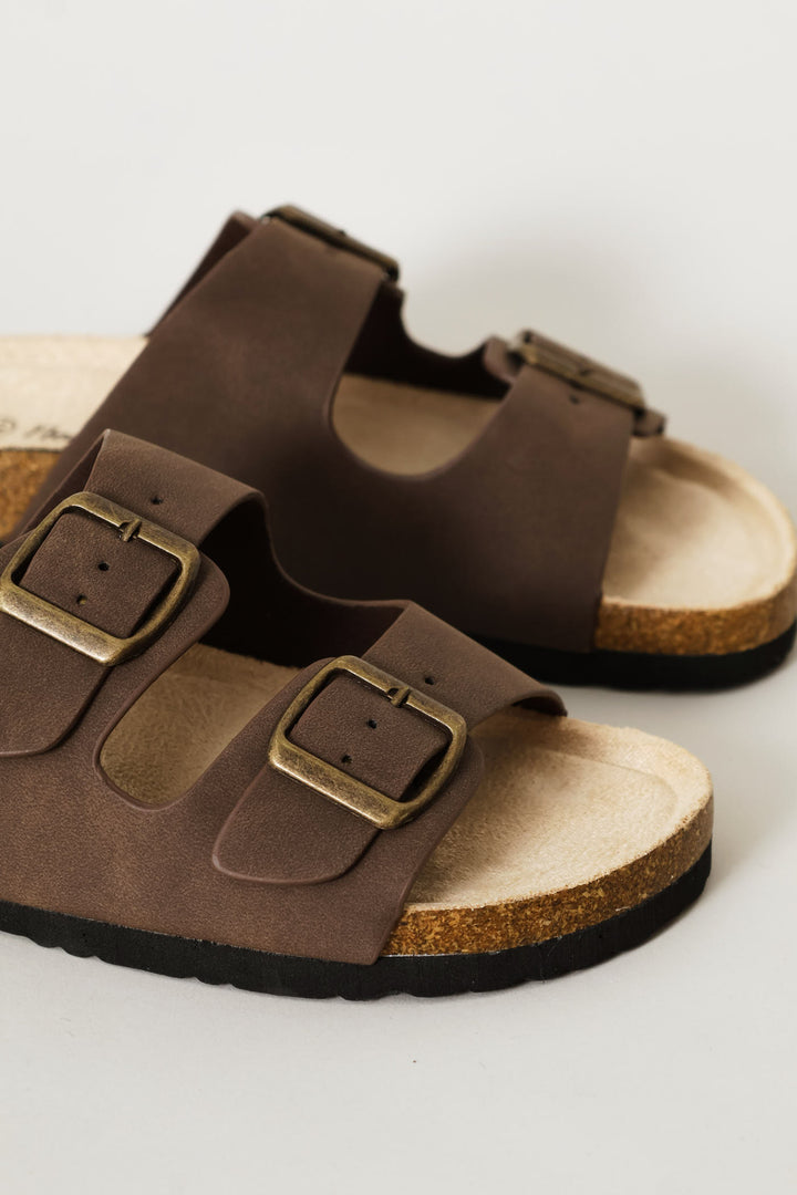 Boys Double Buckle Health Sandal - Brown
