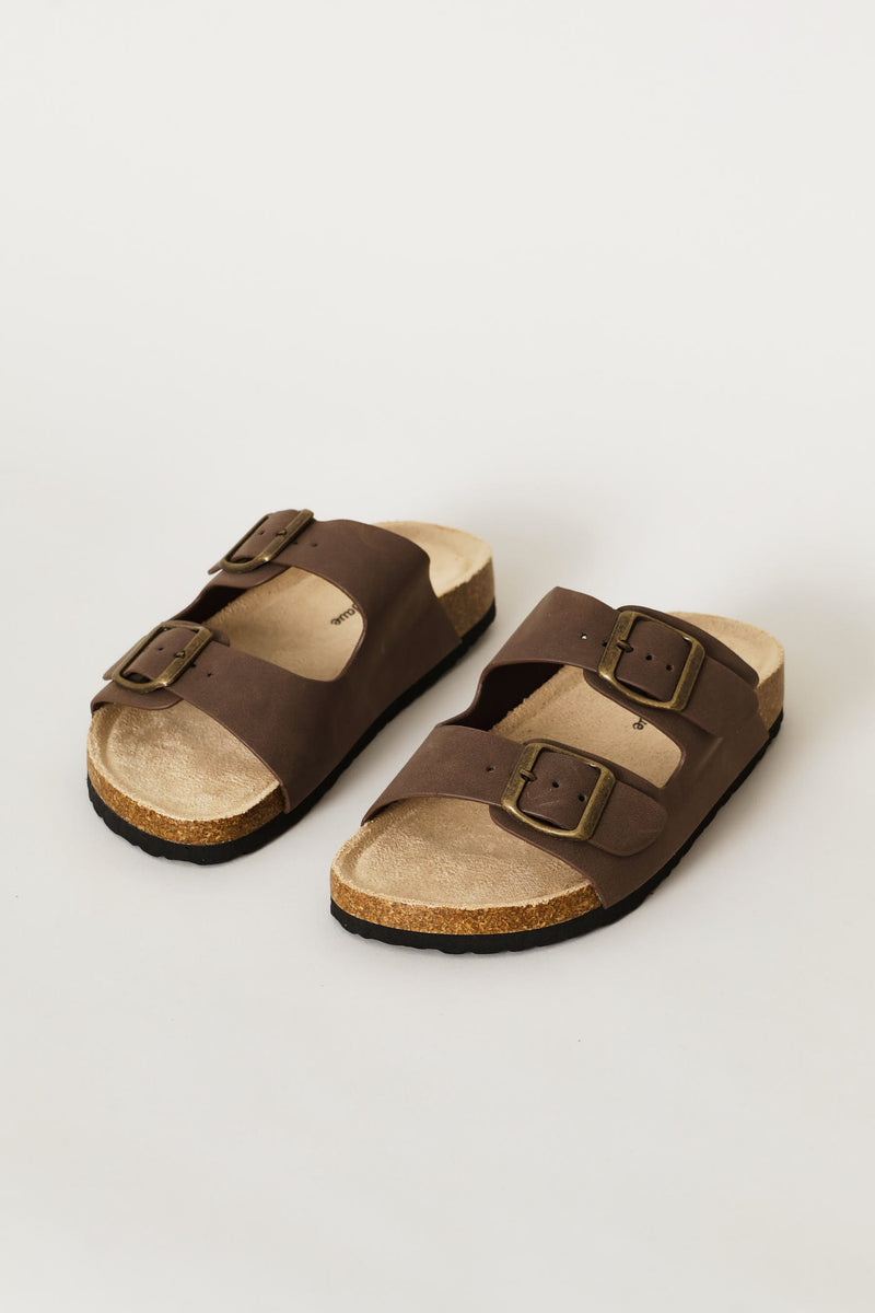 Boys Double Buckle Health Sandal - Brown