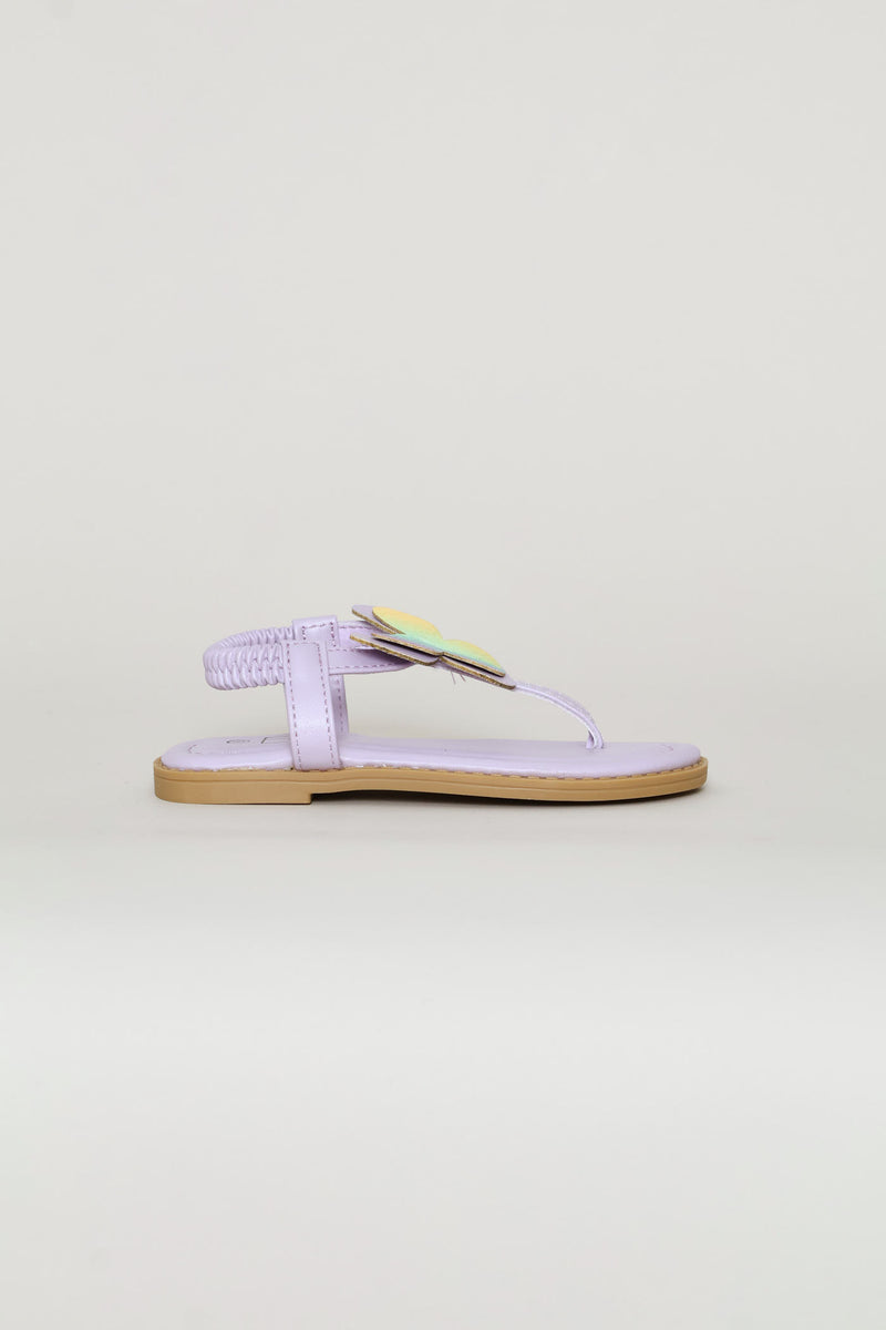 Pre-Girls Butterfly Glitter Thong Sandal - Lilac
