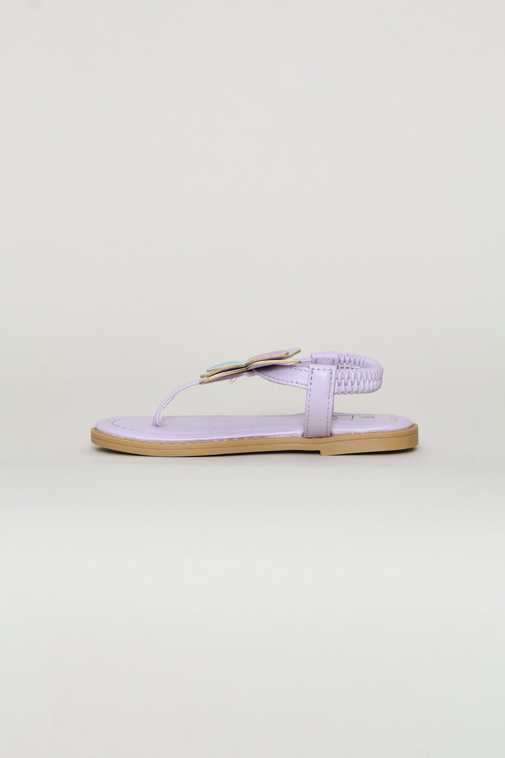 Pre-Girls Butterfly Glitter Thong Sandal - Lilac