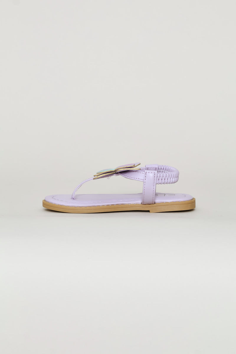 Pre-Girls Butterfly Glitter Thong Sandal - Lilac