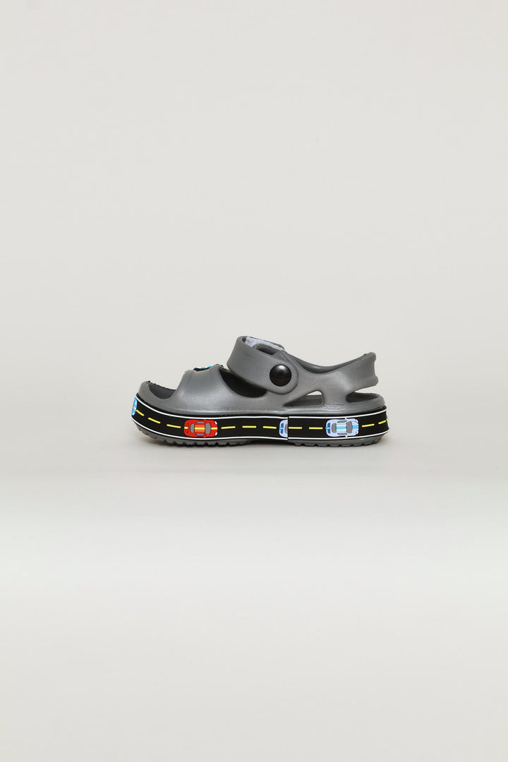 Pre-Boys Moulded Open Toe Adventure Sandal - Charcoal