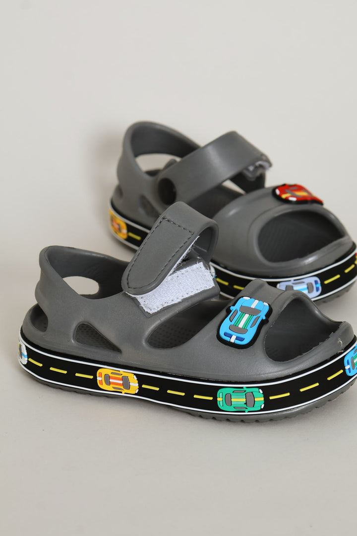 Pre-Boys Moulded Open Toe Adventure Sandal - Charcoal