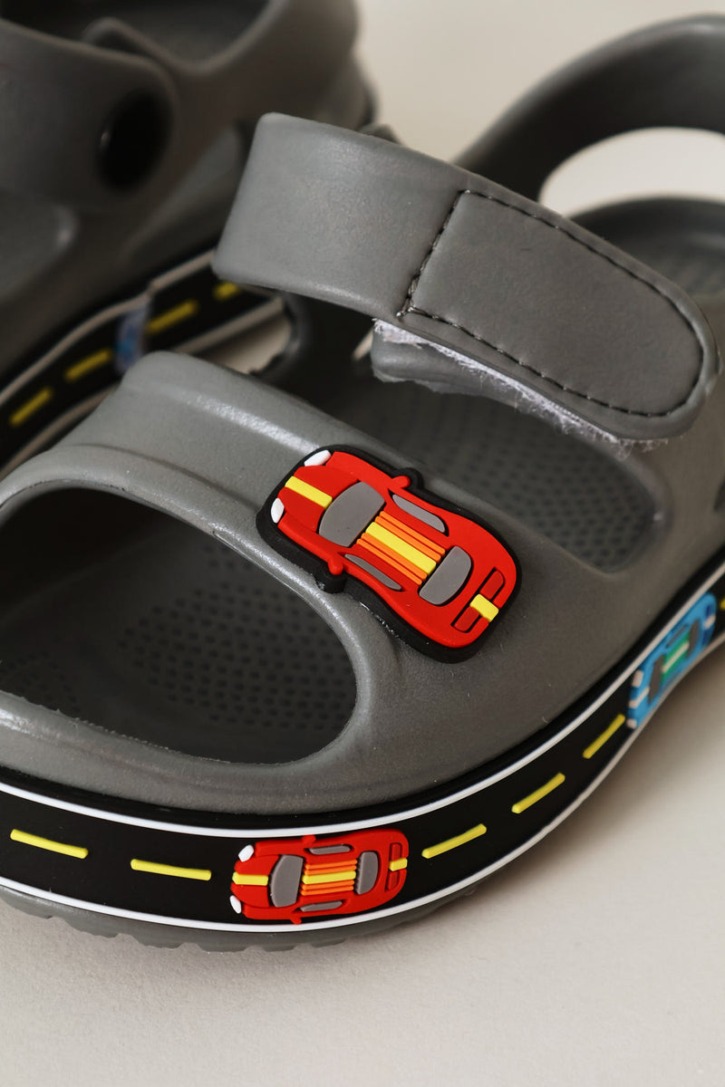 Pre-Boys Moulded Open Toe Adventure Sandal - Charcoal