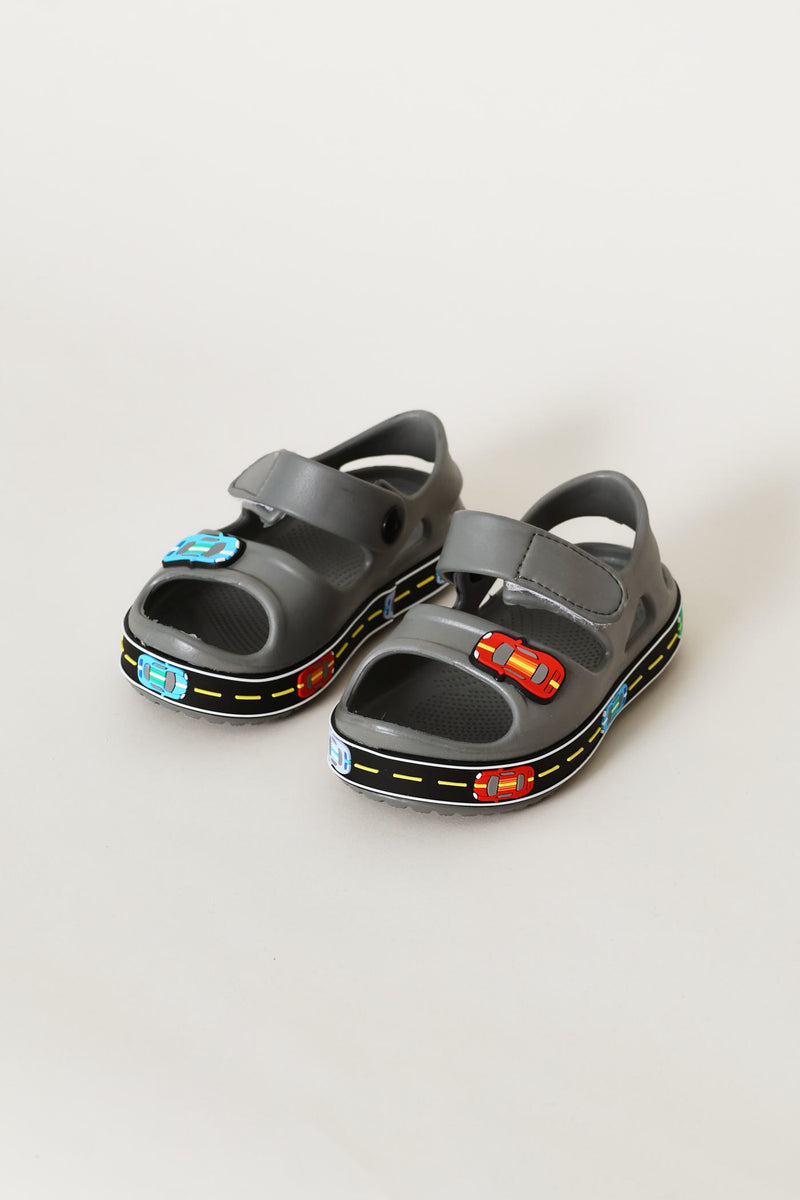 Pre-Boys Moulded Open Toe Adventure Sandal - Charcoal