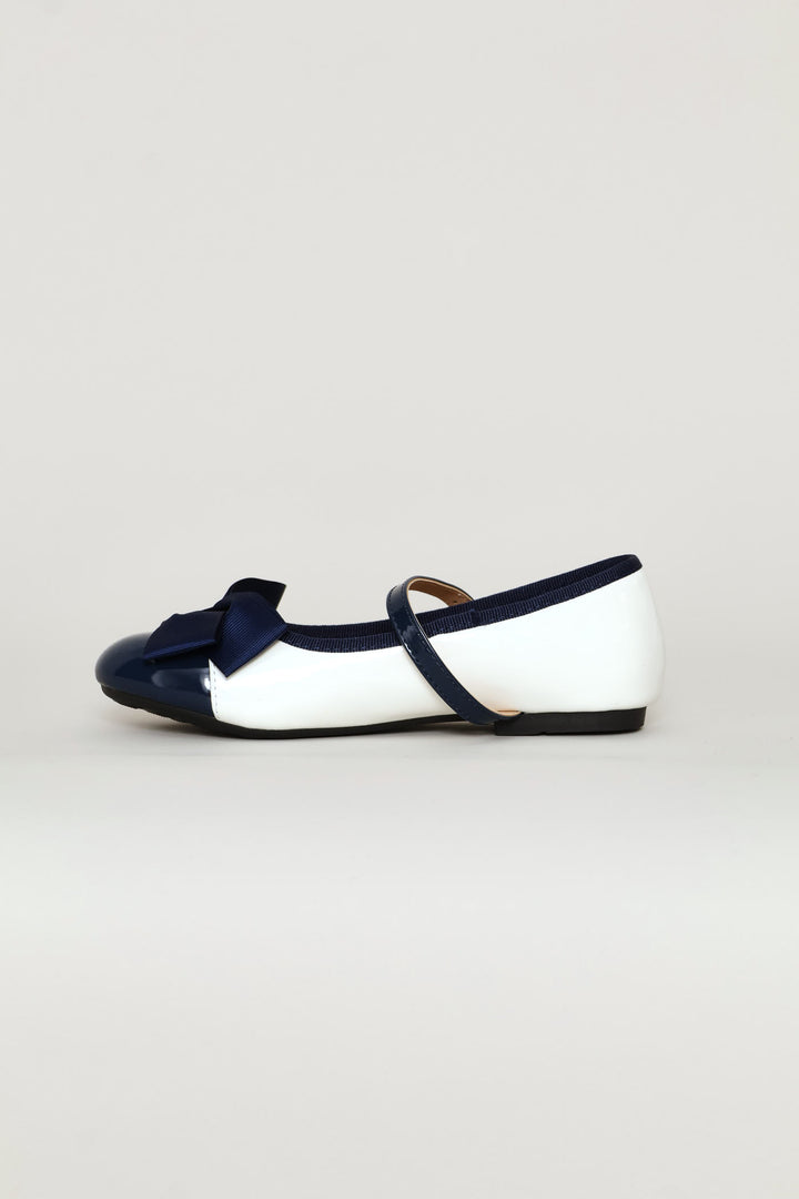 Girls Toe-Cap Pump - Off White