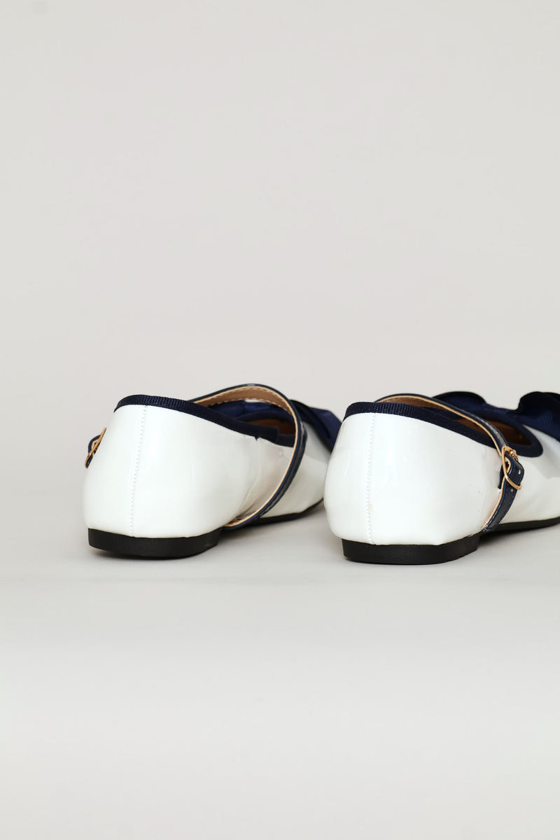 Girls Toe-Cap Pump - Off White