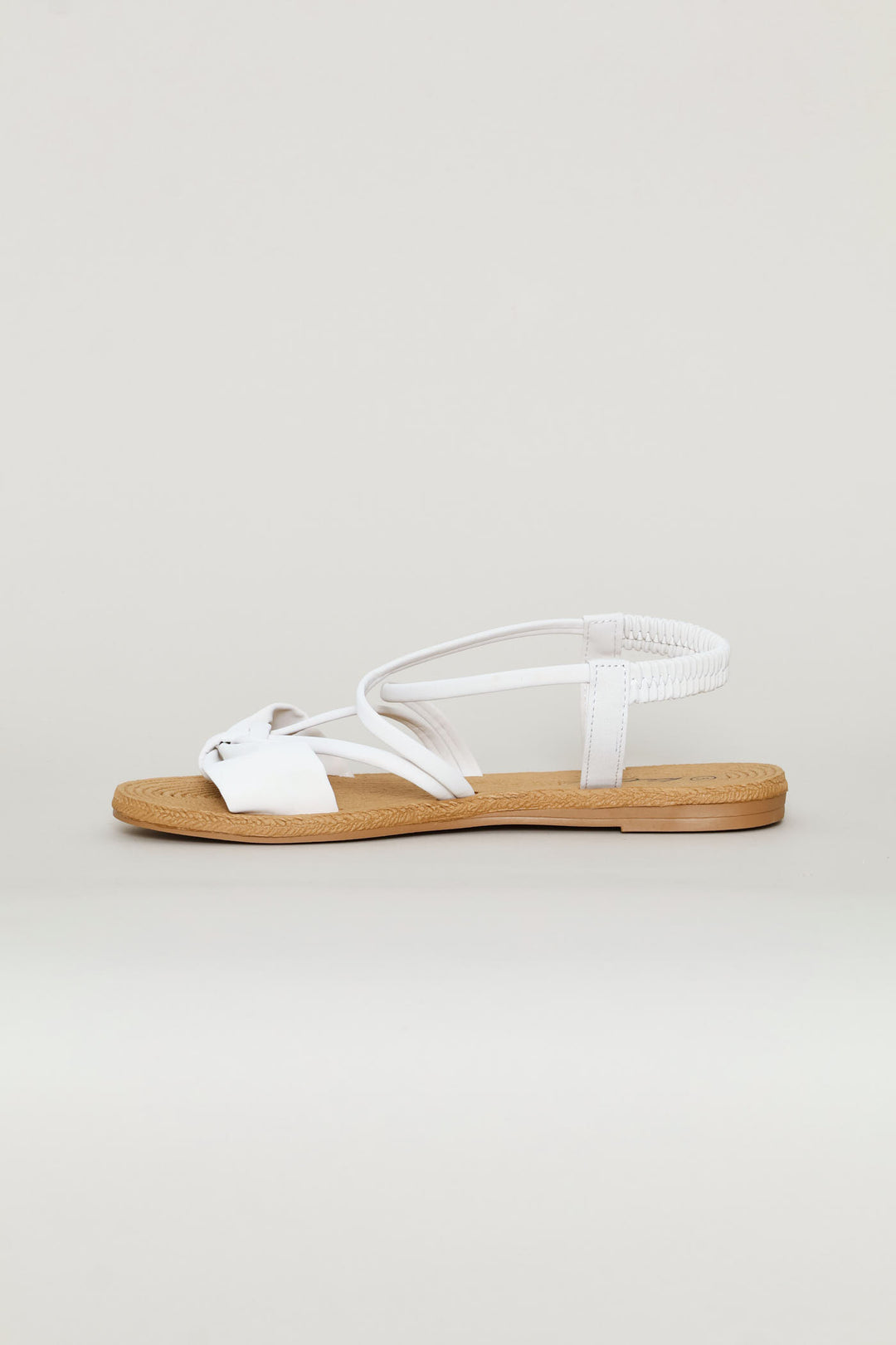 Elasticated Bow Slingback Sandal - Off White