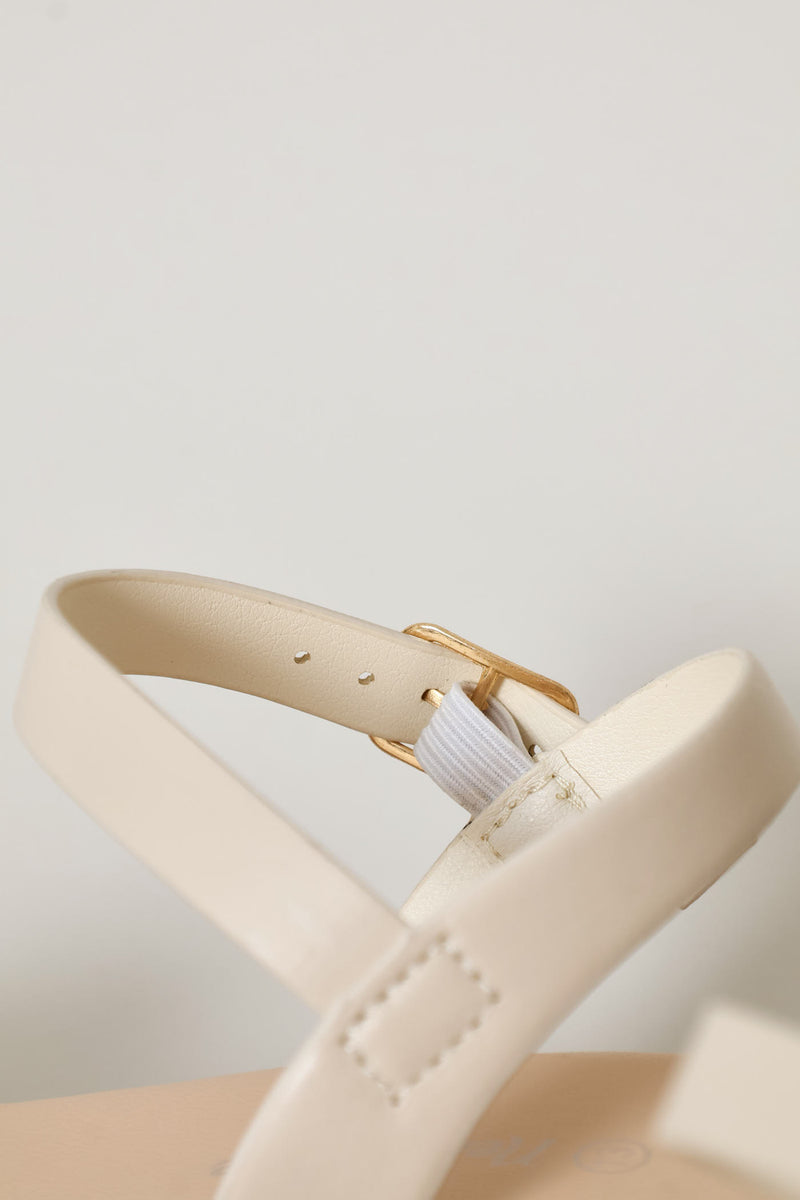 Girls Weave Espadrille Wedge - Stone