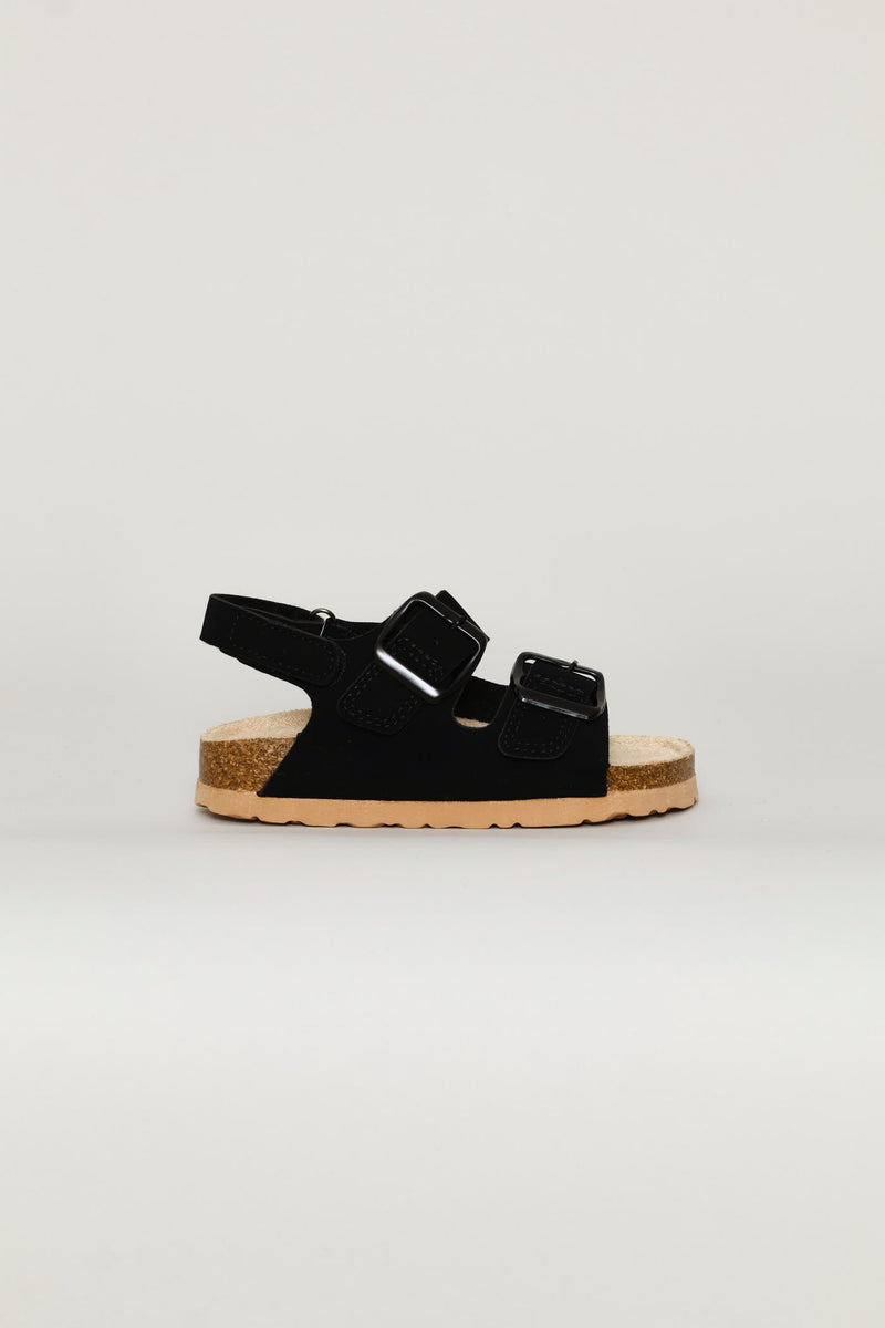 Pre-Boys Double Buckle Health Sandal - Black