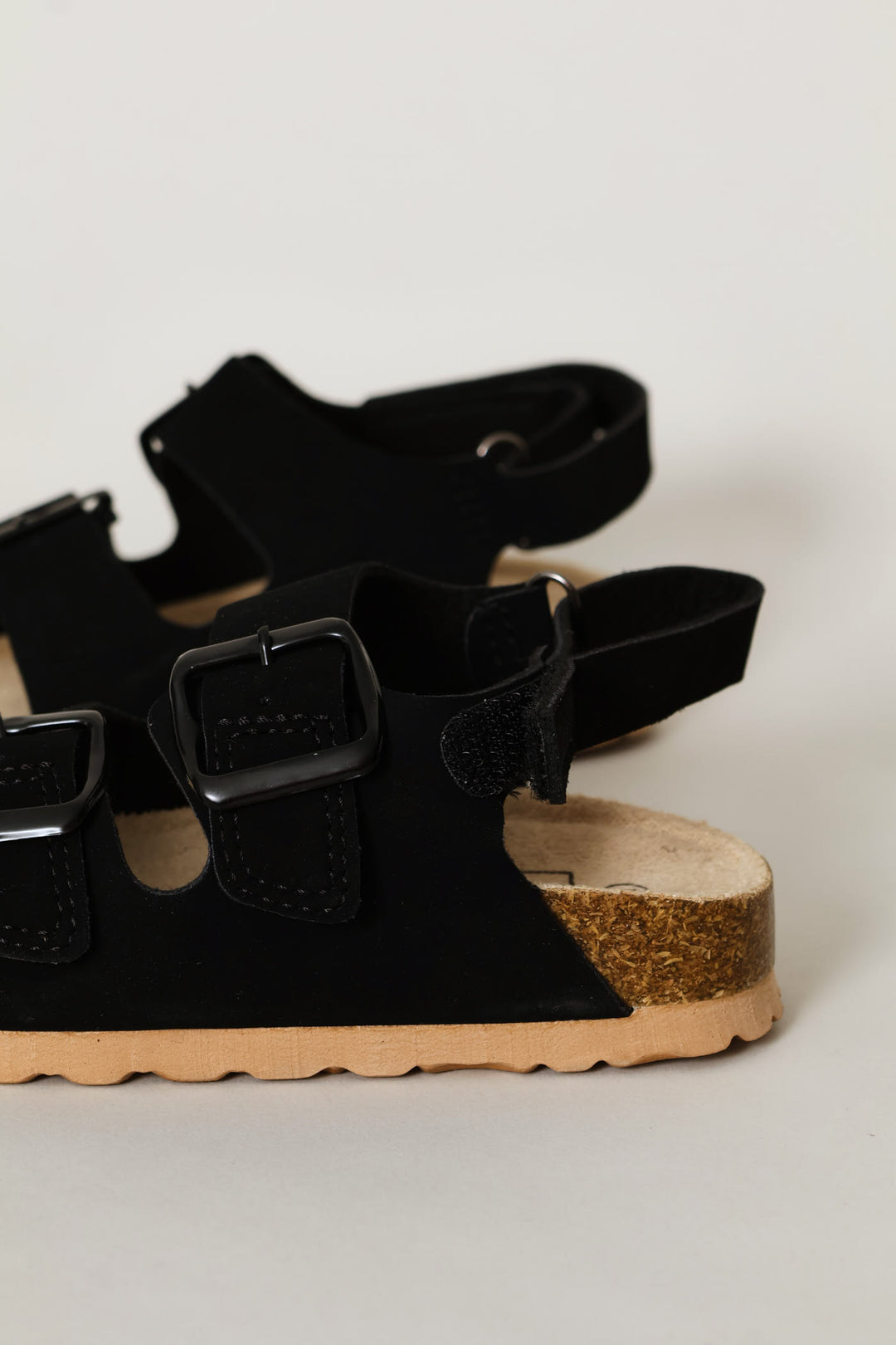 Pre-Boys Double Buckle Health Sandal - Black