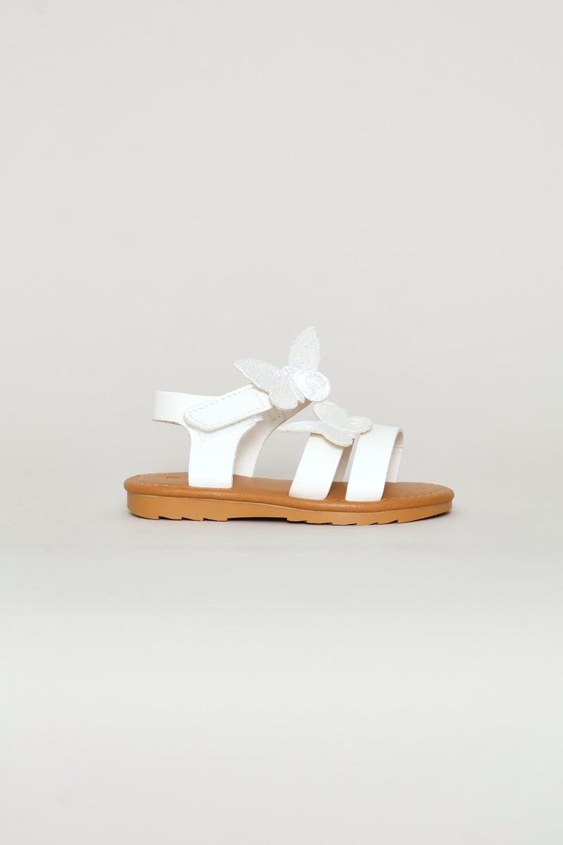 Pre-Girls Butterfly Comfort Sandal - White