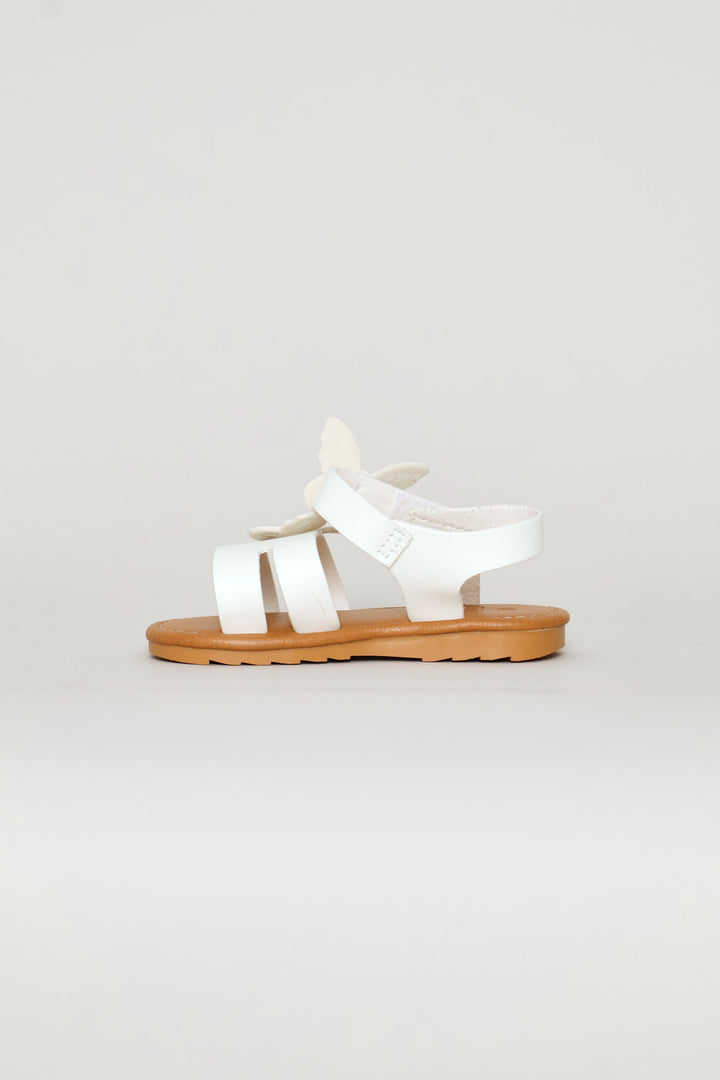 Pre-Girls Butterfly Comfort Sandal - White