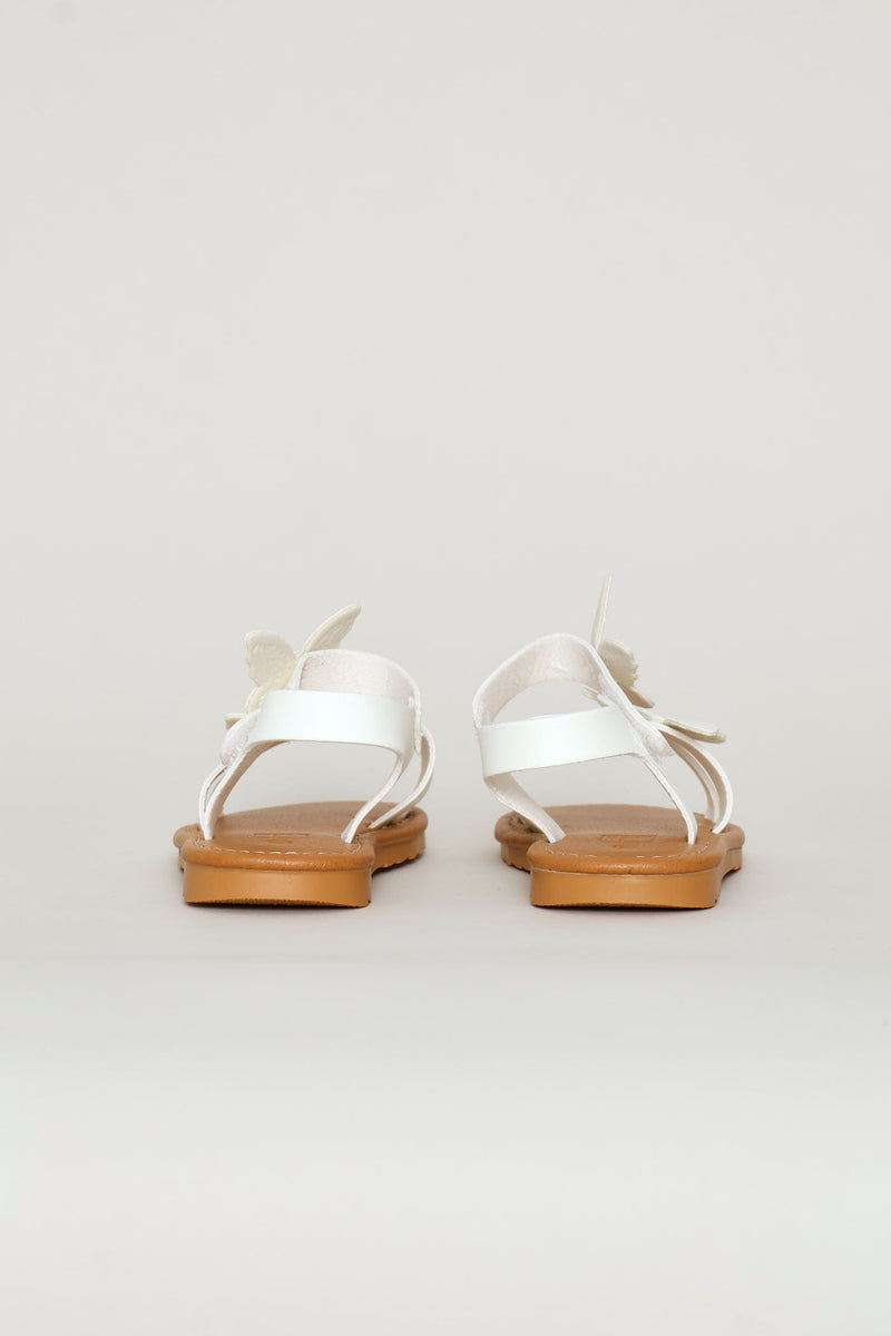 Pre-Girls Butterfly Comfort Sandal - White