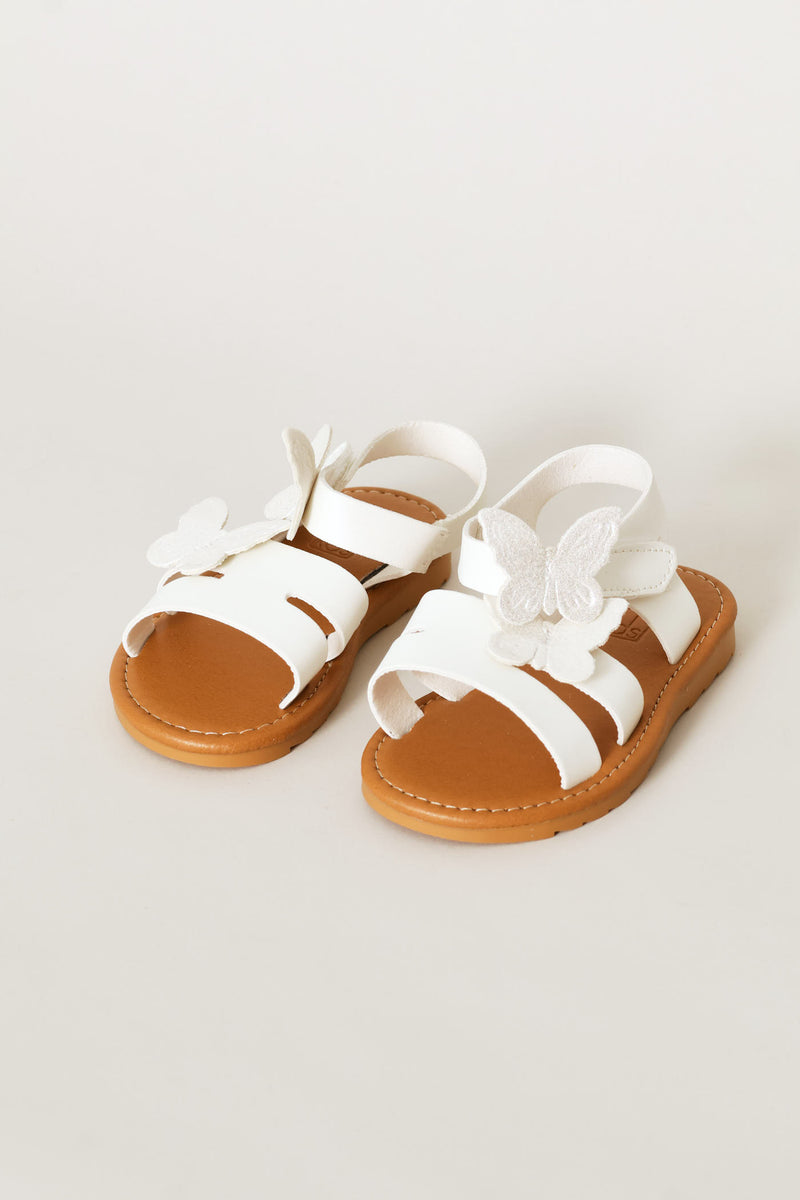 Pre-Girls Butterfly Comfort Sandal - White