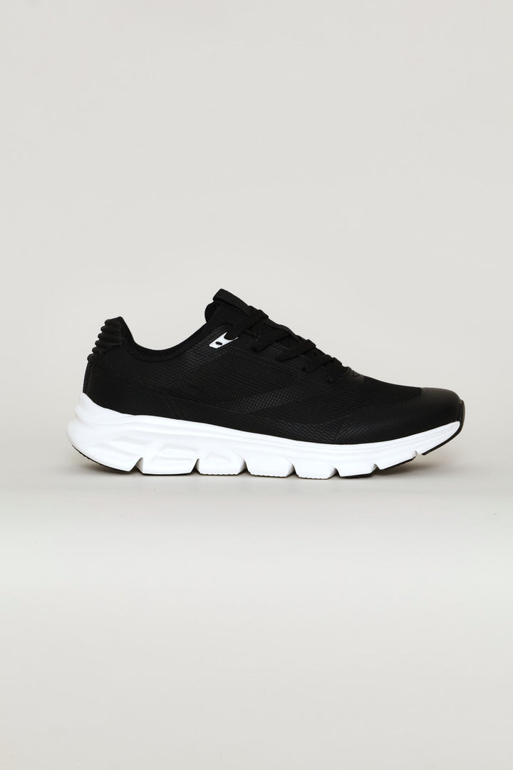 Mesh Lace Up Trainer - Black