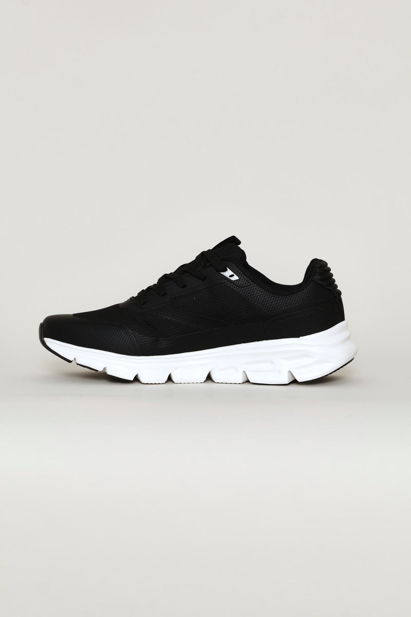 Mesh Lace Up Trainer - Black