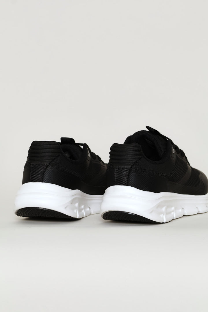 Mesh Lace Up Trainer - Black