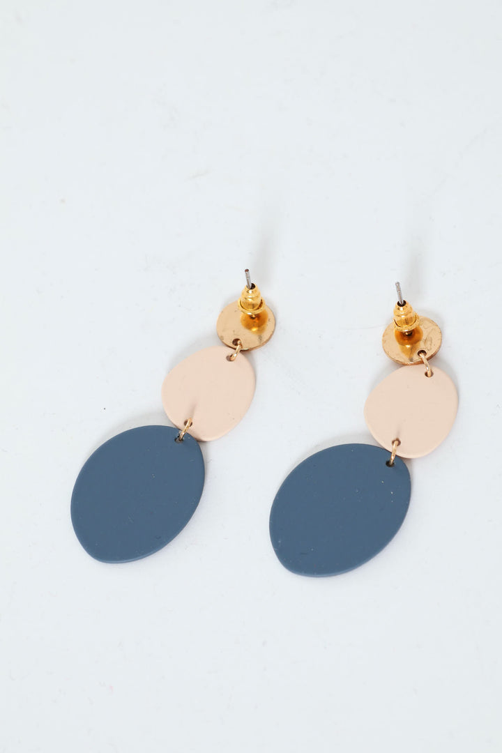 Blue Blush Drop Earrings - Gold