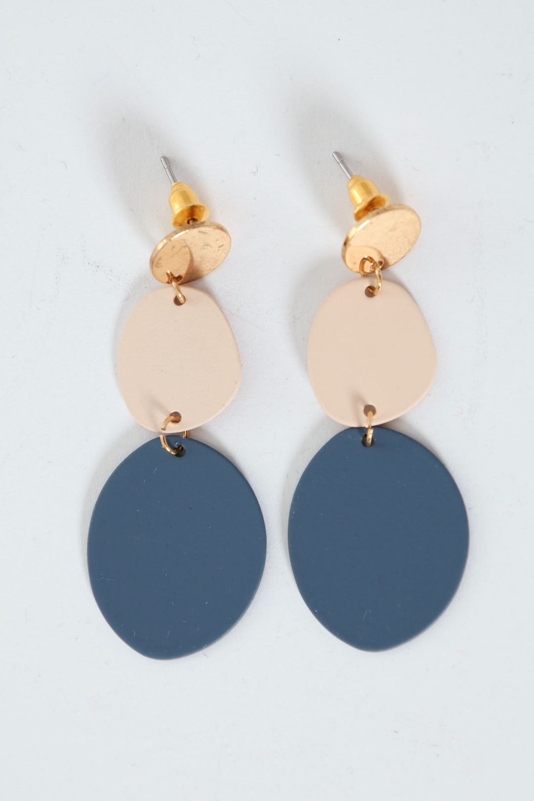 Blue Blush Drop Earrings - Gold