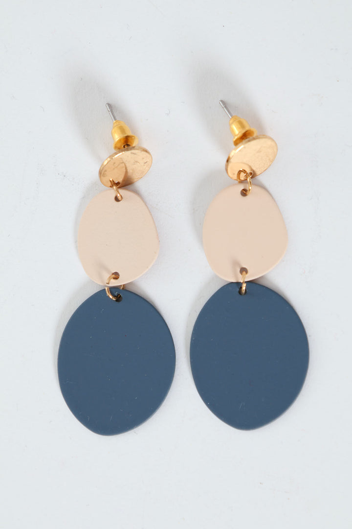 Blue Blush Drop Earrings - Gold