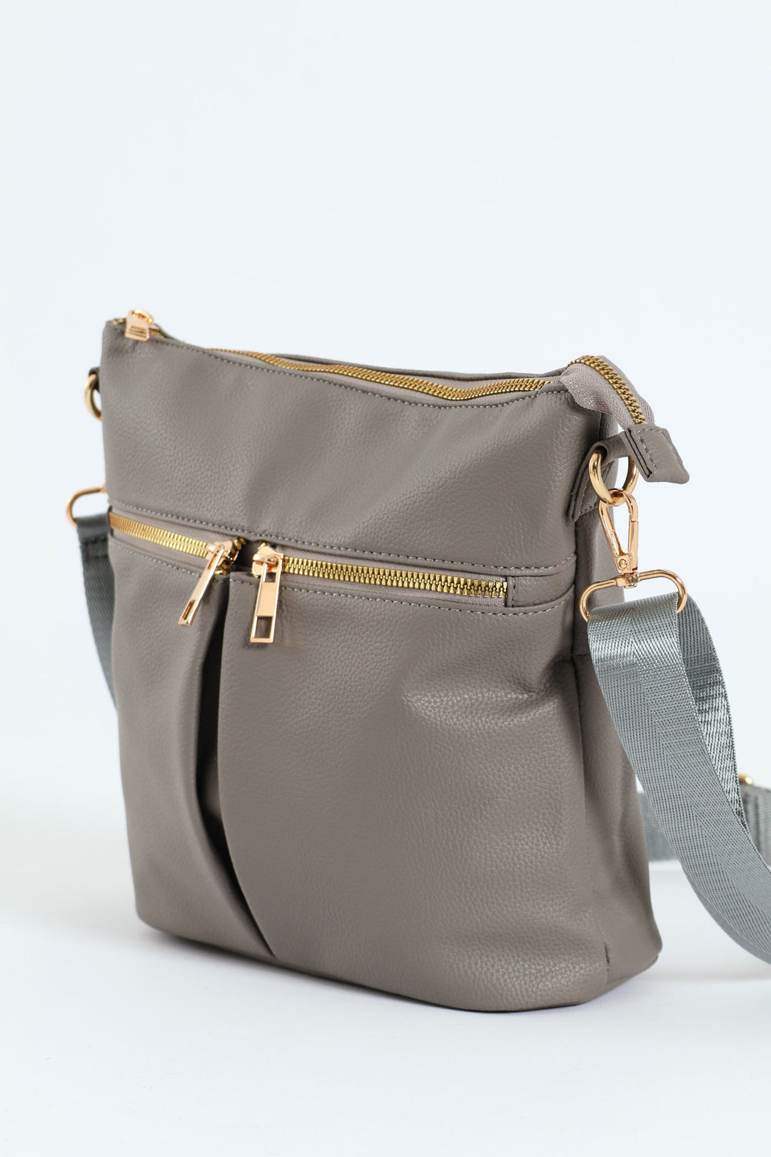 Double Pocket Crossbody Bag - Grey