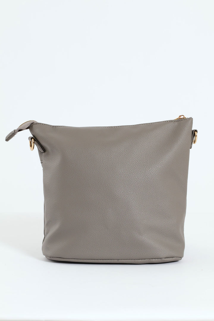 Double Pocket Crossbody Bag - Grey
