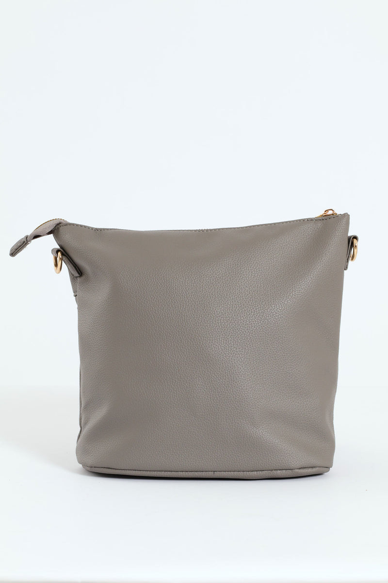 Double Pocket Crossbody Bag - Grey