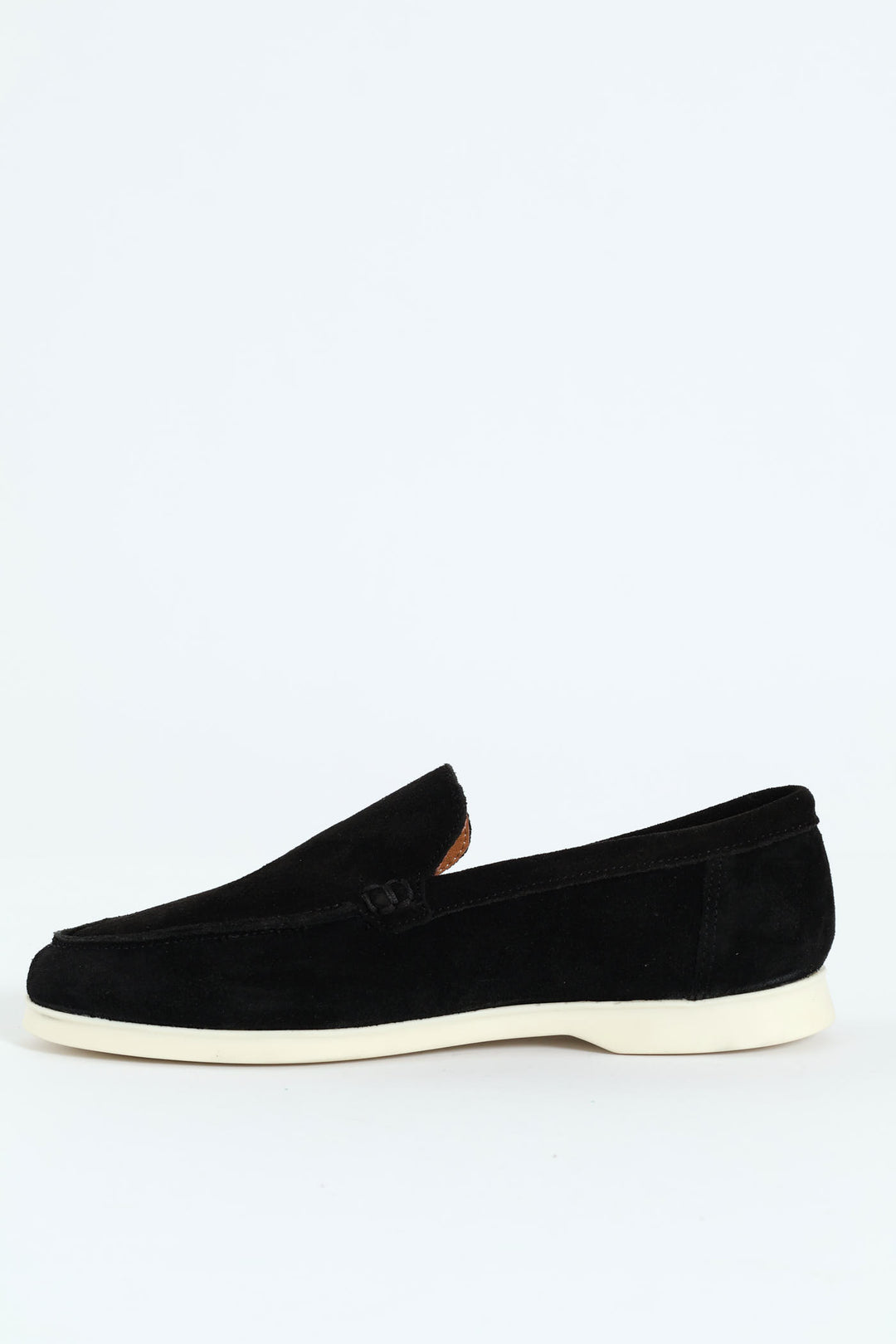 Suede Slip On Loafer - Black