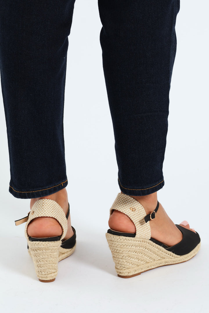 Jojo 2 Espadrille Wedge Heel - Black