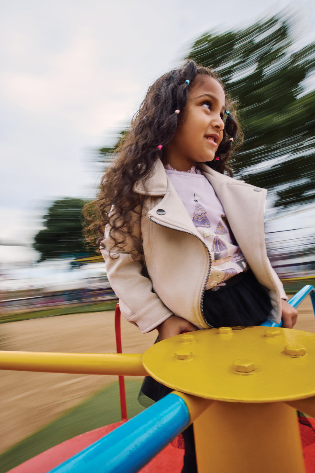 Pre-Girls Suede Biker Jacket - Stone