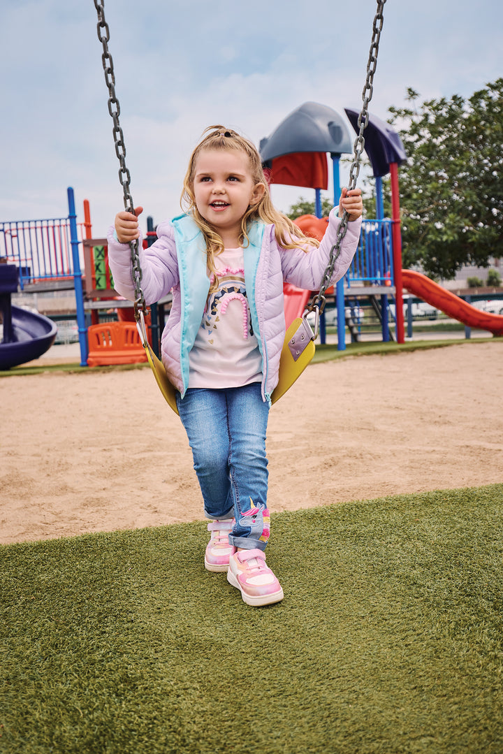 Pre-Girls Basic Hooded Puffer Jacket - Lilac