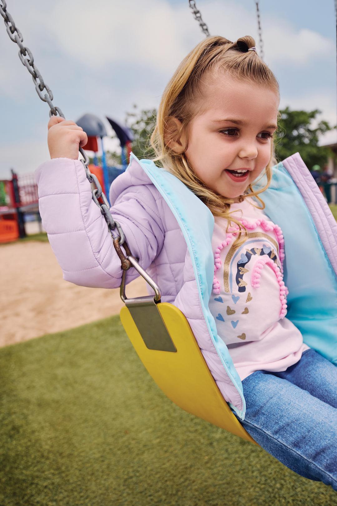 Pre-Girls Basic Hooded Puffer Jacket - Lilac