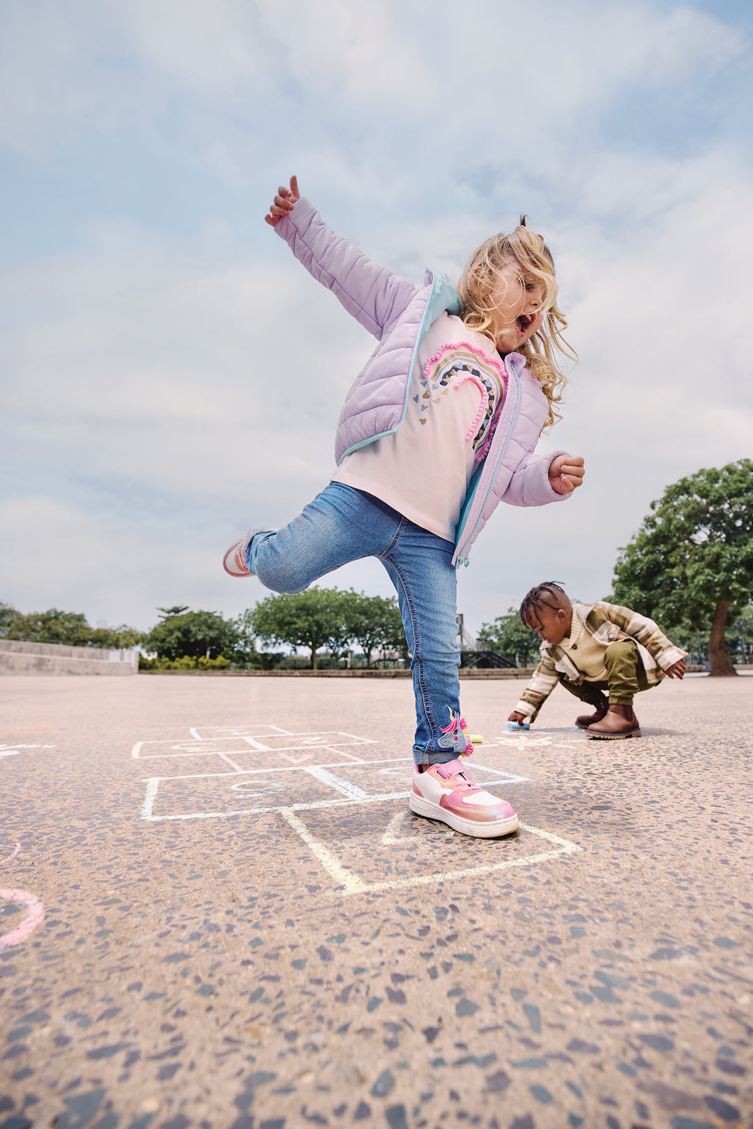 Pre-Girls Basic Hooded Puffer Jacket - Lilac